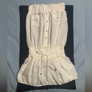 White strapless beach cover up